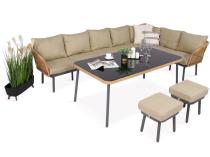 Duży narożnik tarasowy 240x240cm w stylu boho Postigo Corner XXL Nature
