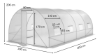 Tunel foliowy z metalowym stelażem i drzwiami 3x6m – biały