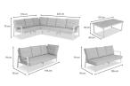 OUTLET - Grafitowy komplet mebli na taras - narożnik ze stolikiem - Elke Corner - Grey