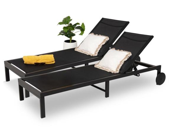 Sada lehátek Ahelo - Black - 2 ks