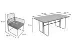 Zestaw obiadowy Kibi Dining ze stołem 160cm i 6 krzesłami - Dark Grey
