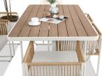 Komplet mebli ogrodowych obiadowych dla 6 osób Kibi Dining - Cream