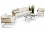 Set mobilier terasă, culoare crem, modern pentru 5 persoane Kibi - Crema
