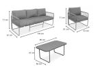 Zestaw mebli wypoczynkowych na taras z sofą 176cm i dwoma fotelami Kibi Set - Cream