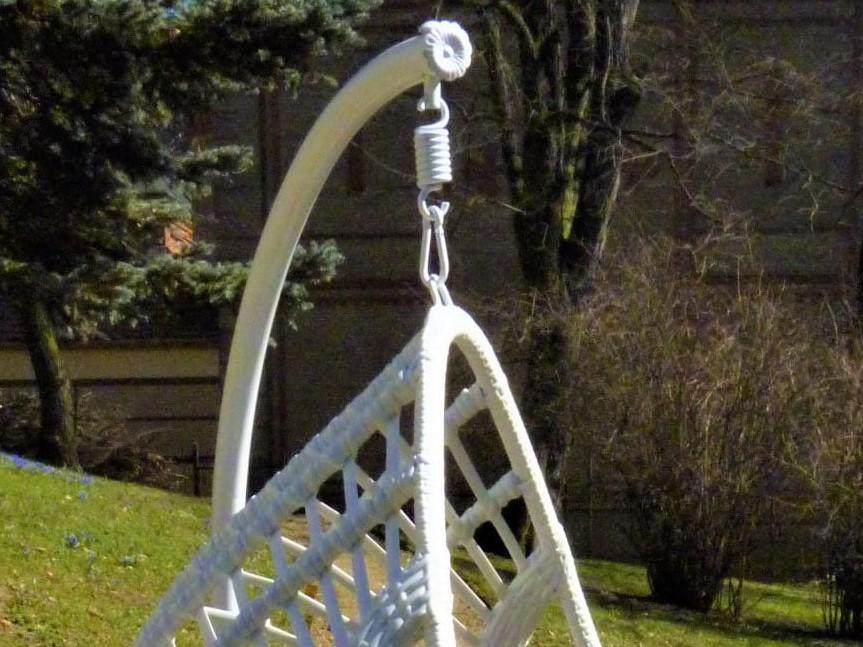 Fotel wiszący Bellissimo z szarą poduszka