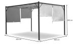 Pergolă metalică pentru terasă Simi 3x3m - Cream - wymiary
