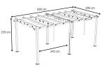 Aluminiowa pergola z przesuwnym materiałowym dachem Kirn 3x6 - Cream Wood