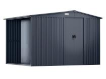 Mocna szopa ogrodowa z drewutnią Wartt 300x240x200cm - Antracite A16