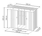 Szopa ogrodowa z grubszej blachy Nittel 240x120x200cm - Antracite A16