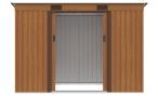 Domek narzędziowy metalowy Ganner 261x121x176cm - brązowy