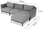 Modułowy narożnik na taras 240x156 - Limit Outdoor 4 elementy - Dark Graphite Arcavia