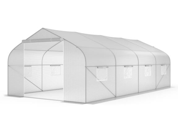 Solar pentru gradină 3x6, structură oțel, folie polietilenă cu inserție de plasă, alb - Jasmin Agrinker