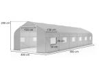 Tunel foliowy metalowy 3x9m z podwójnymi drzwiami Jasmin – biały