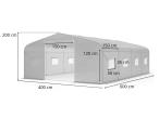 Tunel foliowy metalowy 4x6m z podwójnymi drzwiami Jasmin – zielony