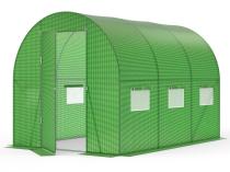 Tunel foliowy metalowy 2x3m z metalowymi drzwiami – zielony