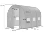 Tunel foliowy z metalowym stelażem i drzwiami 2x3m – biały