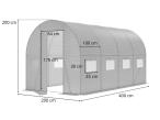 Tunel foliowy z metalowym stelażem i drzwiami 2x4m – biały