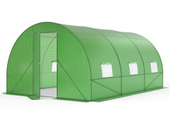 Agrinker - Tunel grădină cu folie 3x4,5m cu ușă metalică - verde