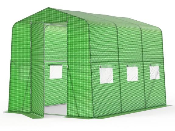 Tunel grădină cu folie 2x3m cu ușă metalică Jasmin - verde - Agrinker 