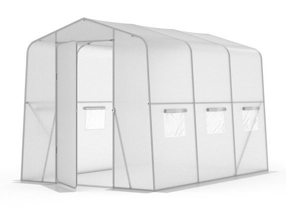 Tunel grădină cu folie 2x3m cu ușă metalică Jasmin - alb - Agrinker