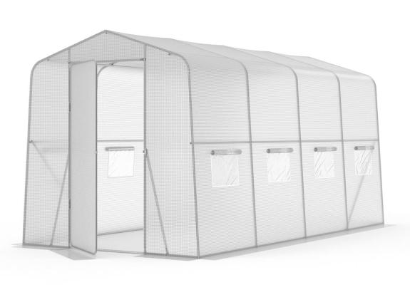 Tunel grădină cu folie 2x4m cu ușă metalică- Jasmin - alb - Agrinker 