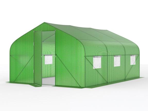 Tunel pentru grădină  3x4,5m cu folie și ușă metalică Jasmin – verde - Agrinker 