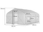Tunel foliowy z metalowym stelażem 3x4,5m z drzwiami na zawiasach - Jasmin – zielony