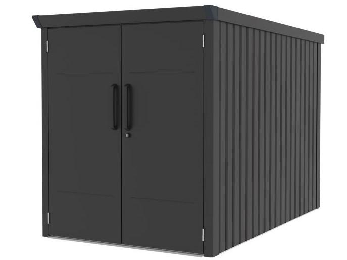 Metalowy schowek rowerowy z podwójnymi drzwiami