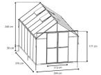 Szklarnia poliwęglanowa 8mm PREMIUM ze stelażem aluminiowym 244x370x240cm