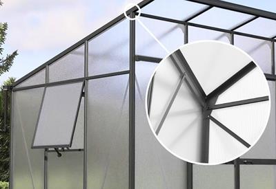 aluminiowy stelaż szklarni z poliwęglanu