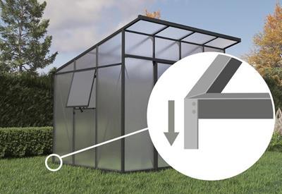 szklarnia ogrodowa z fundamentem i kotwami