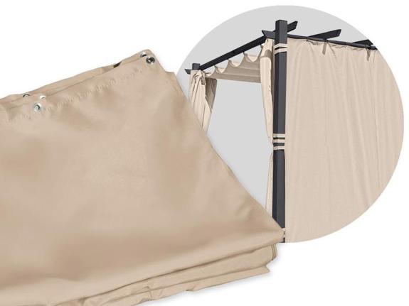 Sada závěsů na pergolu Kirn 3x6 - Cream Grey