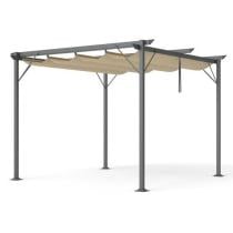 Pergola ogrodowa metalowa Niro 3x3 z materiałowym dachem - Cream
