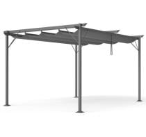 Nowoczesna antracytowa pergola tarasowa 3x4 - Niro Grey