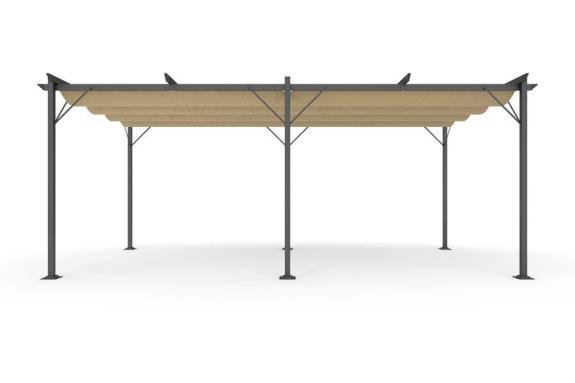 Velká zahradní pergola s textilní střechou Niro 3x5,5 - krémová