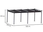 Velká zahradní pergola s textilní střechou Niro 3x5,5 - krémová - wymiary