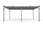 Grafitowa pergola tarasowa 3x5,5 z materiałowym dachem - Niro Grey