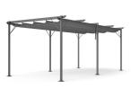 Grafitowa pergola tarasowa z materiałowym dachem Niro 3x5,5 - Grey