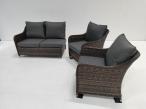 OUTLET - Brązowy narożnik na taras 207x207cm z wysokim stołem i fotelami Novici - Dark Brown