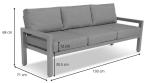 Duża sofa trzyosobowa na taras Calamba 193cm - Grey