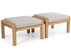 Komplet 2 puf ogrodowych z aluminium Tavaro - Wood