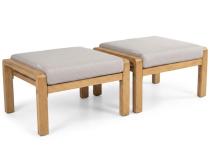 Komplet 2 puf ogrodowych z aluminium Tavaro - Wood