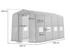 Folia na tunel metalowy Jasmin z metalowymi drzwiami 4x2m – biała