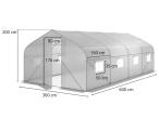 Folia na tunel metalowy Jasmin z metalowymi drzwiami 6x3m – biała
