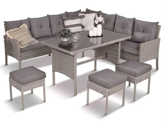 Colțar gri din technorattan Torino Corner XL Grey