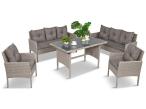 Szare meble ogrodowe z technorattanu Torino Grande - grey