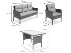 Szare meble ogrodowe technorattan Torino Grande - grey