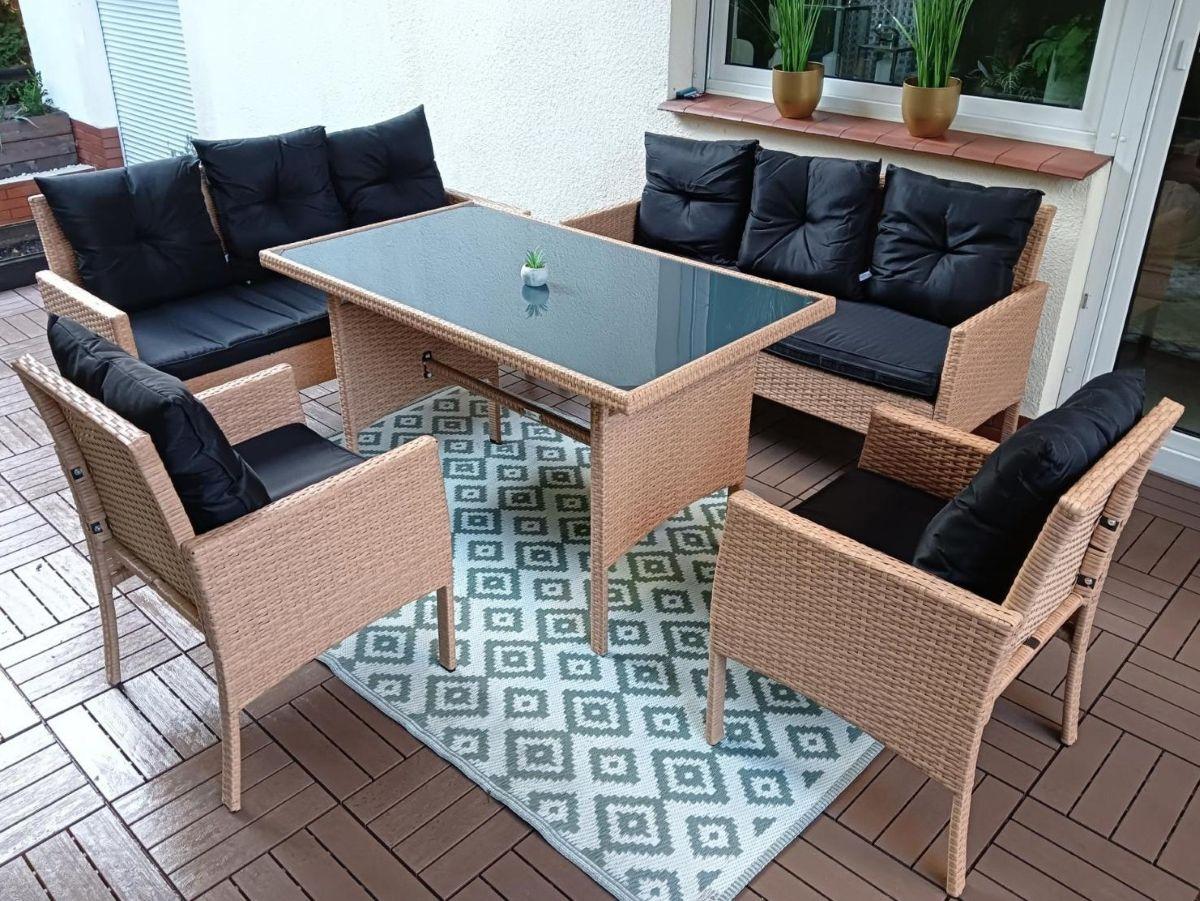 Komplet mebli wypoczynkowych do ogrodu dla 8 osób