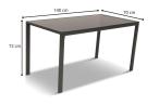 Stół Sodor ze szklanym blatem 140x70 - Dark Grey