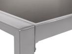 Stalowy stół Sodor 140x70 z blatem z hartowanego szkła - Silver